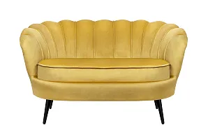 купить стильный Дизайнерский диван Pearl Double Yellow на черных ножках в интернет-магазине