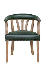 красивый Мягкий стул с подлокотниками Tanner Green Leather на заказ в Москве