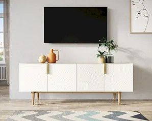 фото Комод под TV с четыремя дверками "Лайн (Line)" LN06/GR1/beige