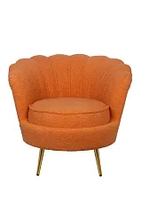 Низкое кресло ракушка Pearl Orange Boucle в интерьере
