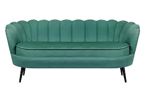 Диван ракушка для гостиниц Pearl Triple Green V2 на черных ножках в интерьере в Москве
