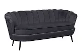Диван ракушка для гостиниц Pearl Triple Black на черных ножках №1