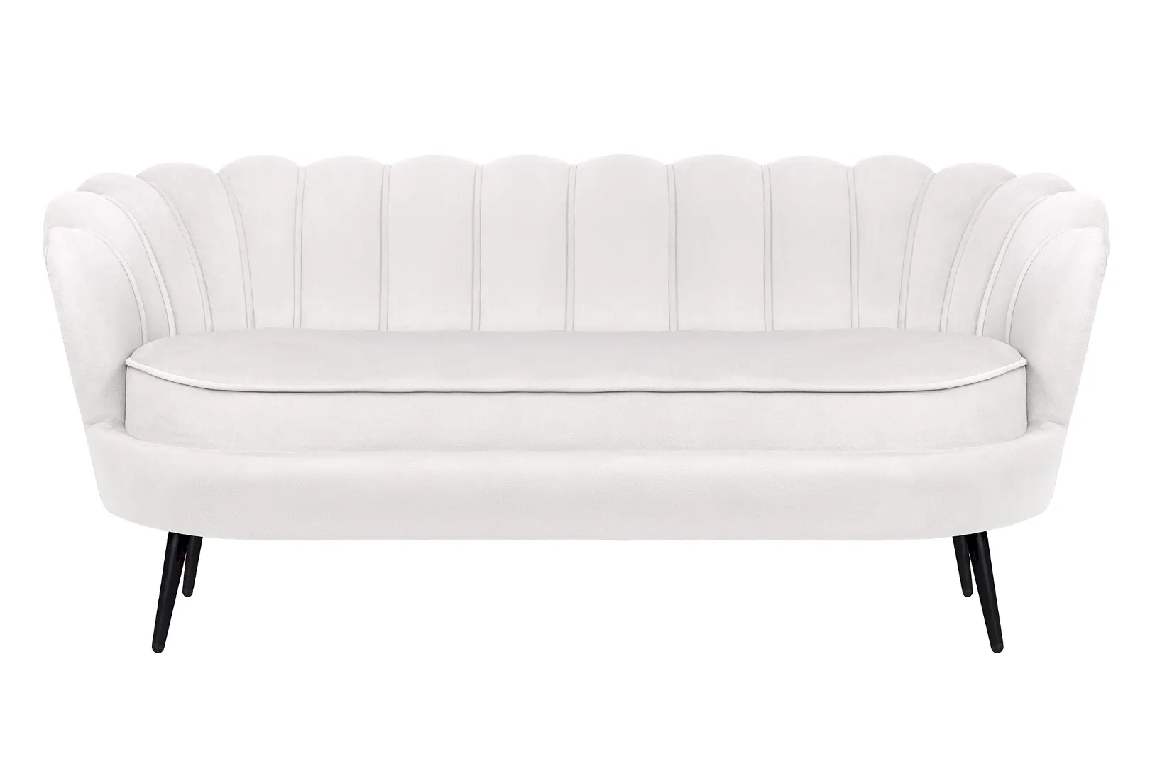 Диван ракушка Pearl Triple Beige на черных ножках