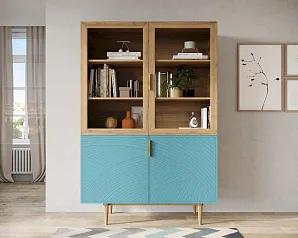 фото Буфет с двумя дверками "Лайн (Line)" LN11/GR1/blue