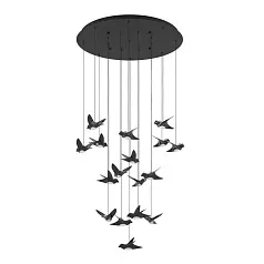 купить стильные 390352 Люстра диммируемая PARATEBUENO, 17X3W (LED), 3000K, 6460lm, ?780, сталь, черный/сталь, пластик, черный никель, сатинированный