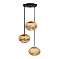 43864 Люстра AMSFIELD 1, 3X40W (E27), ?480, сталь, черный / дерево в интерьере