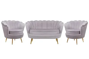 Комплект кресел и дивана ракушка Pearl Double Grey