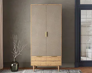 фото Шкаф двухстворчатый  с ящиками "Лайн (Line)" R26/beige в интерьере