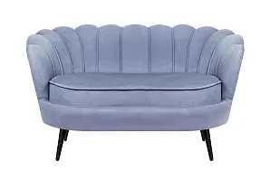 Диван ракушка Pearl Double Blue на черных ножках в интерьере