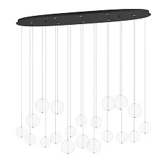 390344 Люстра диммируемая ESPARDELLO, 8X5,4W (LED), 3000K, 4080lm, L1480, B260, H2200, сталь, черный/стекло, прозрачный в интернет-магазине