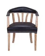 Мягкий стул с подлокотниками Tanner Black Leather в интерьере