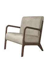 красивое Низкое кресло с деревянными подлокотниками Mody Taupe коричневое