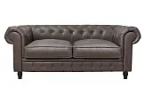 Диван из коричневой кожи Chesterfield Brown Leather 2S №0 в Москве