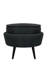 купить Пуф Pearl Adorn Black на черных ножках в интернет-магазине
