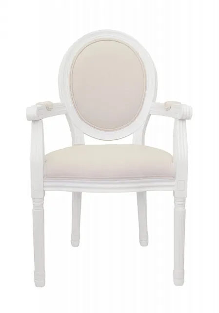 Мягкий стул с подлокотниками Volker Arm Beige and White в Москве Мягкий стул с подлокотниками Volker Arm Beige and White в Москве