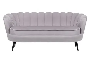 фото Дизайнерский диван для гостиниц Pearl Triple Grey на черных ножках