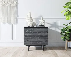 красивый Комод "Boho" 2 ящика с рыбами арт BH03 на заказ