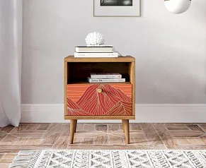 купить Тумбочка "Бербер (Berber)" с одним ящиком 49 принт арт BB06/Print_49, разноцветная в интернет-магазине