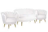 Комплект кресел и дивана ракушка Pearl Double White Boucle №1