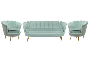 купить красивый Комплект кресел и дивана ракушка Pearl Triple Green в интернет-магазине