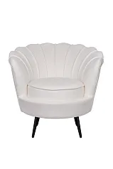 красивое Кресло ракушка Pearl Beige на черных ножках на заказ