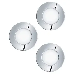 красивые 98635 Комплект встраиваемых светильников FUEVA 1, 3X2,8W (LED), 3000K, 1050lm, IP20/44, ?85, литой металл, хромированный / пластик, белый