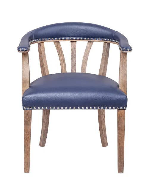 Мягкий стул с подлокотниками Tanner Blue Leather в Москве Мягкий стул с подлокотниками Tanner Blue Leather в Москве