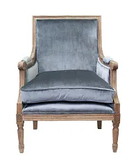 стильное Классическое кресло Coolman Grey Velvet