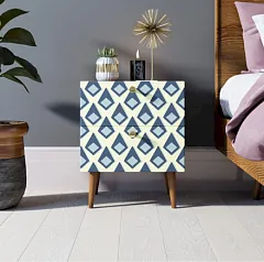 Тумбочка "Бербер (Berber)" с двумя ящиками 13 принт арт BB03/Print_13, разноцветная