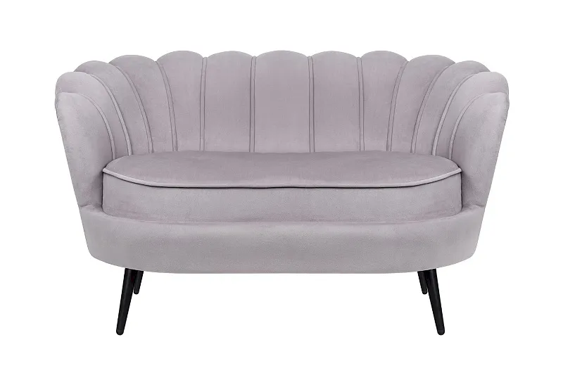 Диван ракушка Pearl Double Grey на черных ножках