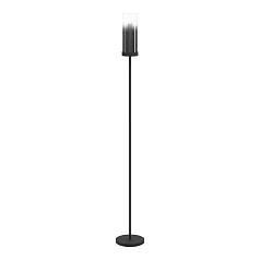 44004 Торшер TOOTHILL, 1х40W (E27), L1535, ?150, сталь черный / затемненное стекло, черный прозрачный в интерьере