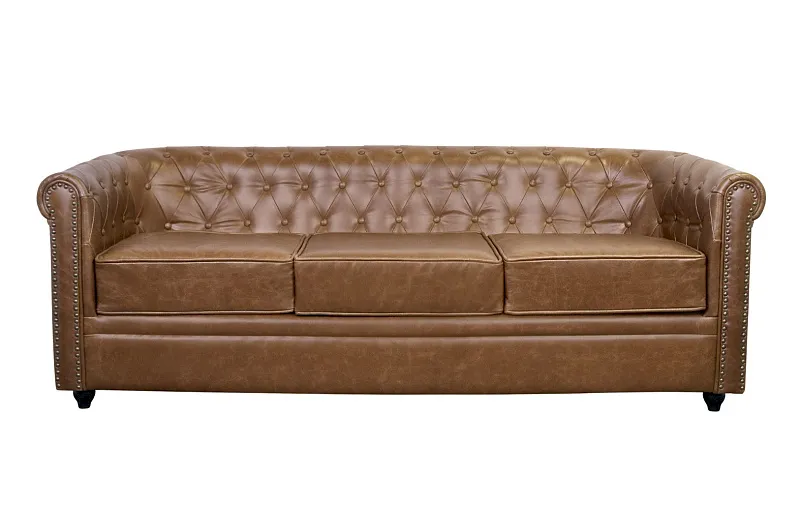 Кожаный диван лофт Karo Brown leather 3S в Москве