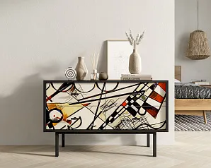 Комод с четырьмя ящиками "Эмерсон (Emerson)" by Kandinsky арт EM05/Print_01 в интерьере