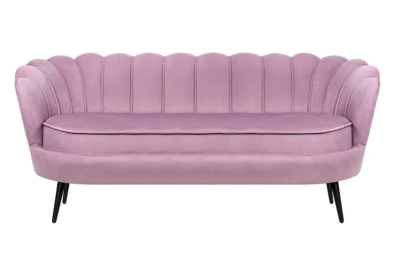 Диван ракушка Pearl Triple Pink на черных ножках