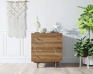 Комод "Boho" 3 ящика с растением арт BH04