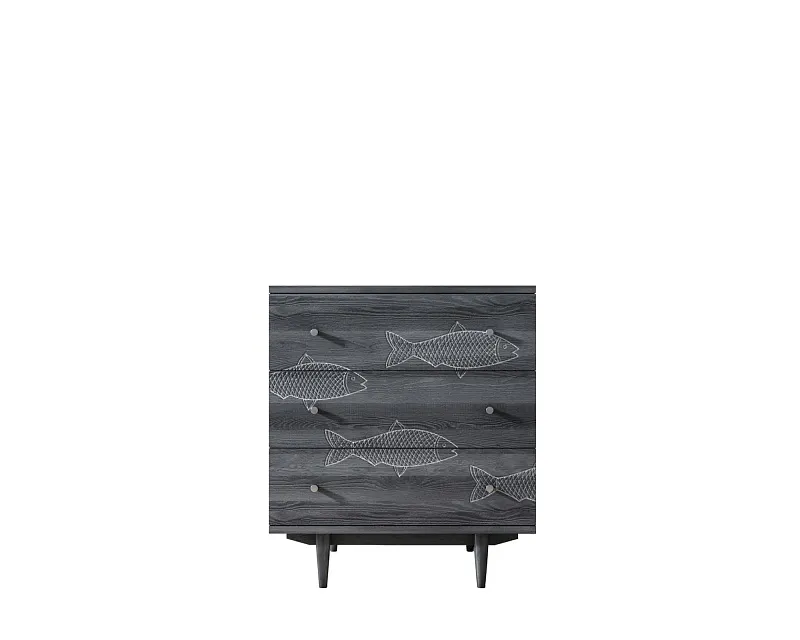 Комод "Boho" 3 ящика с рыбами арт BH02 в Москве Комод "Boho" 3 ящика с рыбами арт BH02