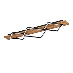 красивые 901936 Светодиодный настенно-потолочный светильник BOYAL, 2X13W 1X16W(LED LED), 3000K, 3500 2200lm, сталь, дерево, черный, коричневый , белый на заказ