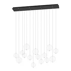 заказать 390334 Люстра диммируемая ESPARDELLO, 8X5,4W (LED), 3000K, 4080lm, L1170, B200, H1500, сталь, черный/стекло, прозрачный в интернет-магазине