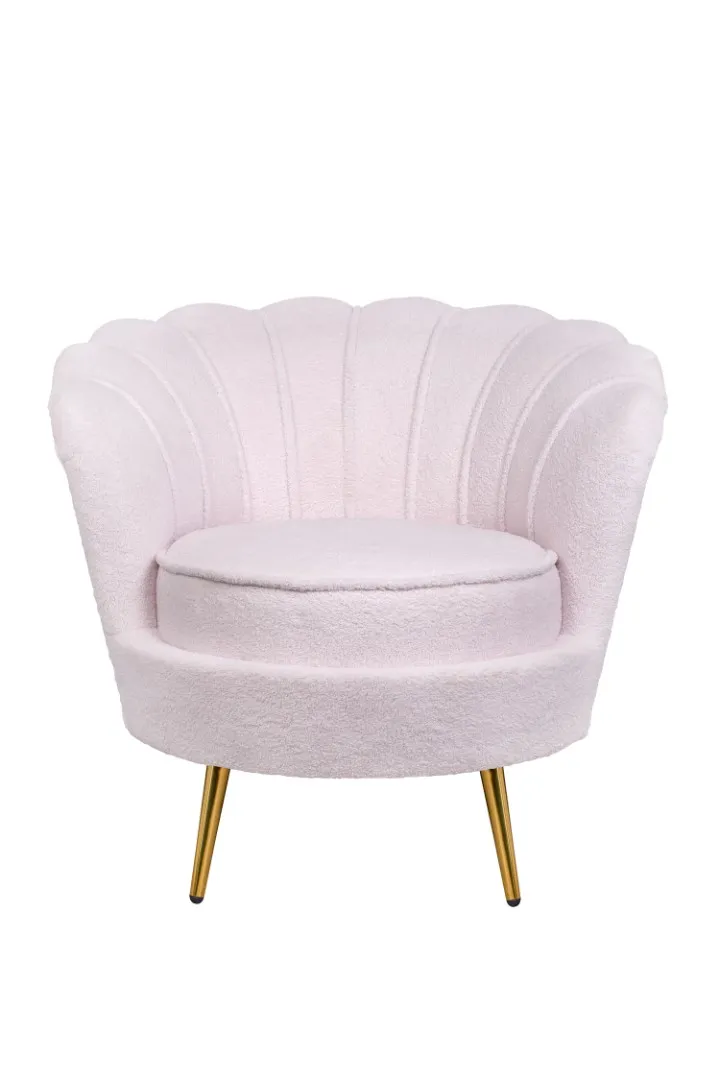 Низкое кресло ракушка Pearl Pink Boucle на заказ