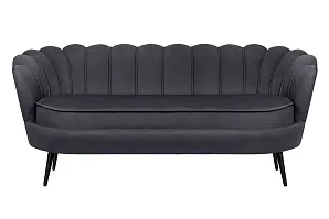купить Диван ракушка для гостиниц Pearl Triple Black на черных ножках в интернет-магазине