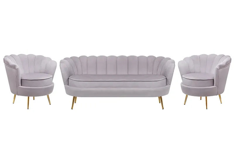 Комплект кресел и дивана ракушка Pearl Triple Grey