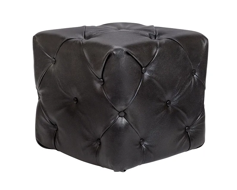 Дизайнерский пуф Amrit Black Leather