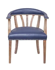 купить красивые Мягкий стул с подлокотниками Tanner Blue Leather в интернет-магазине