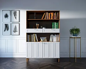 фото Стеллаж широкий двухстворчатый "Андерсен (Andersen)" арт AN17WH в интерьере