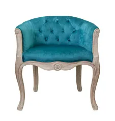 фото Низкое кресло ретро Kandy Blue Velvet в интерьере