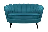 Диван ракушка Pearl Double Marine Velvet на черных ножках №0
