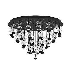 купить 390276 Люстра диммируемая PIANOPOLI 2, 43X1,8W (LED), 3000K, 10320lm, ?780, сталь, черный/переливающееся стекло, прозрачный в интернет-магазине