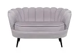 Диван ракушка Pearl Double Grey на черных ножках №0