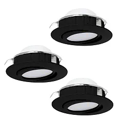 фото 900749 Комплект встраиваемых светильников диммируемых PINEDA, 3X5,5W (LED), 3000K, ?84, пластик, черный в интерьере