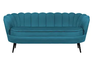 купить красивый Диван для гостиниц Pearl Triple Marine Velvet на черных ножках в интернет-магазине